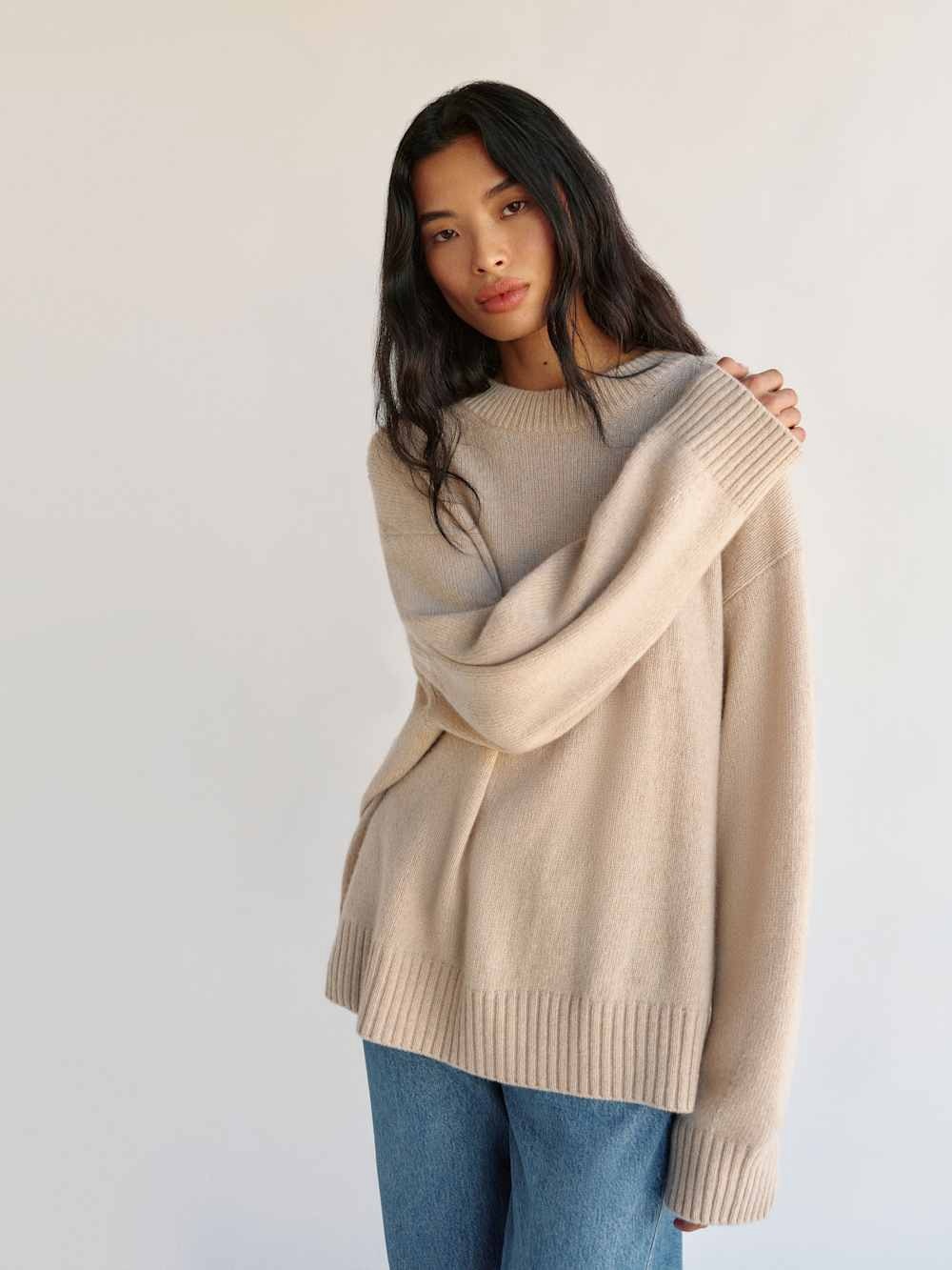Reformation Cove Cashmere Oversized Crew